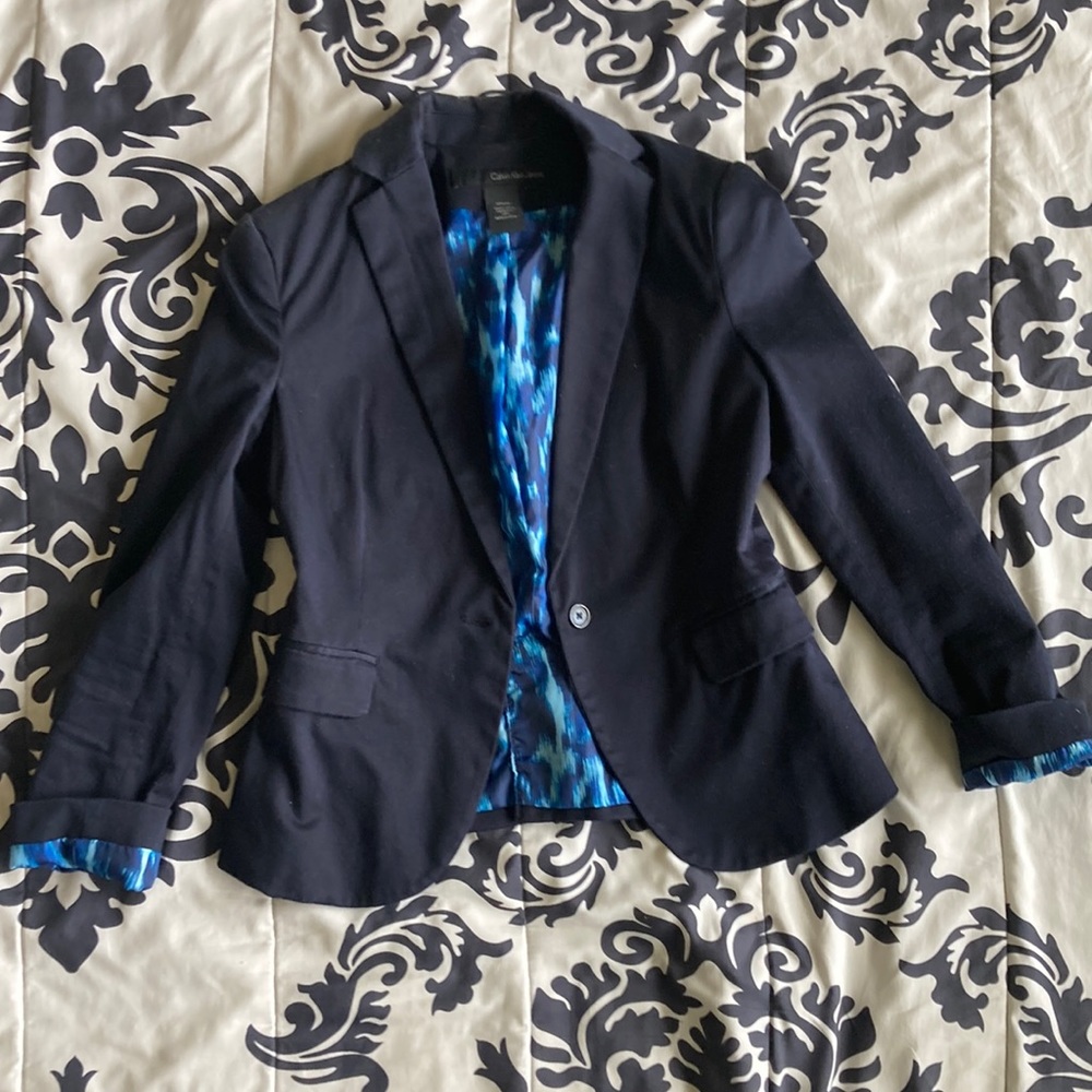 Calvin Klein navy blue tailored jacket